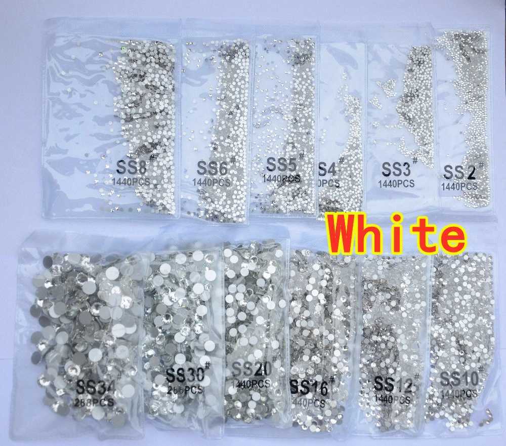 Super Flash ss3-ss50 Crystal AB Flat Back Non Heat Repair Nail Art Diamond 3D Glass Nail Decoration Clothing Diamond W240829
