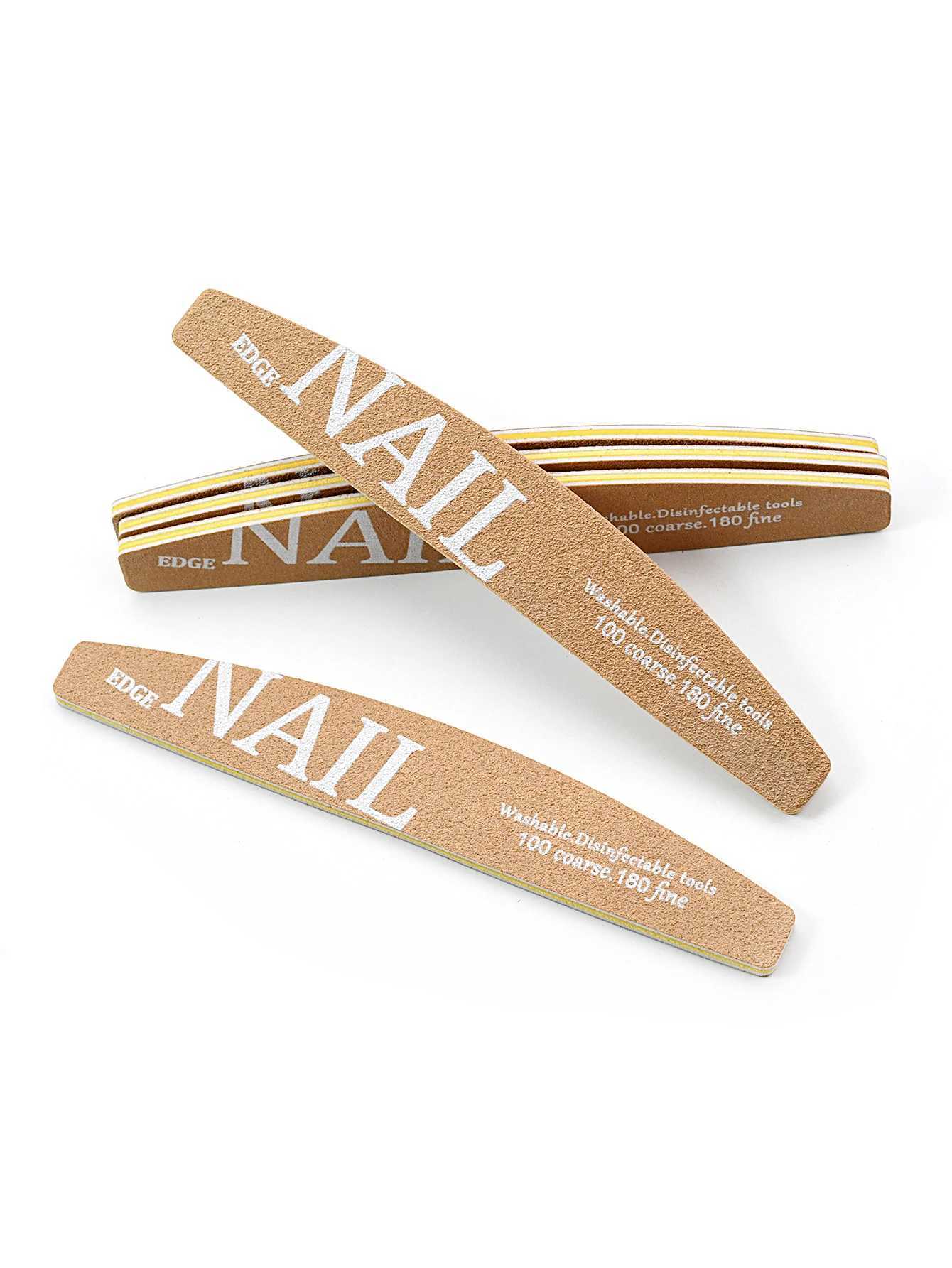 5/10 pieces/batch of wear-resistant professional nail files loose yellow sandpaper single-sided printing nail file tools W240829