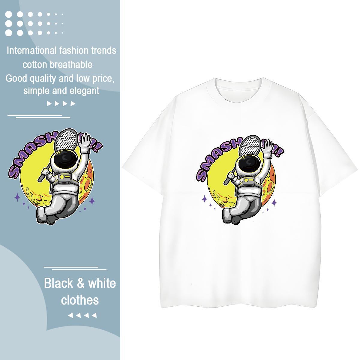 Comfortable Tshirt for Man Woman 230g Pure Cotton universe Beach Women T Shirts Breathable Crew Neck Cartoon Anime Tshirts