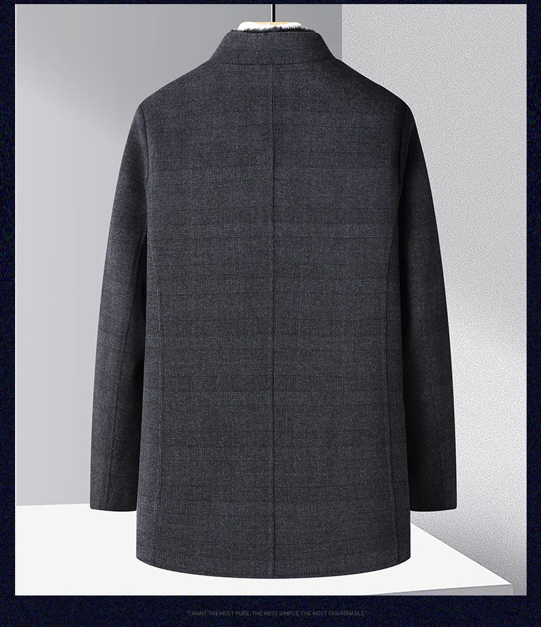 High quality lined detachable wool windbreaker for men in winter ultra-thin suitable for wool jackets mens thick wool warm jacket 240829