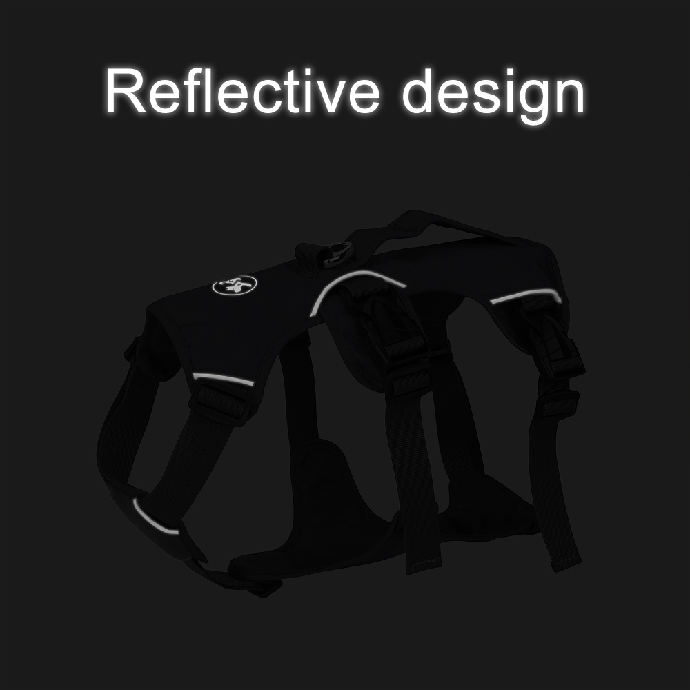 Oxford Cloth Pet Dog Harness Waterproof Adjustable Vest Style Reflective Dog Harness for Medium，Large Dogs and Cats Pet Supplies