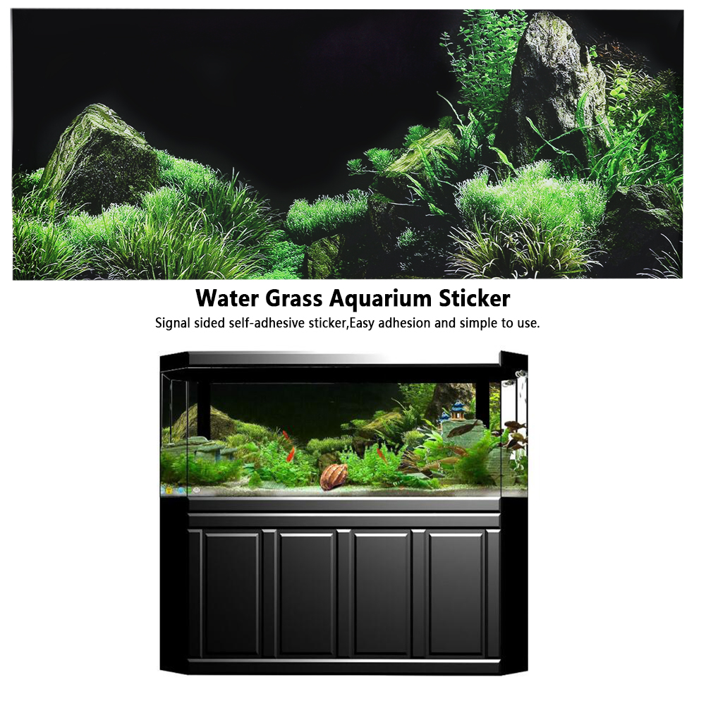 Aquarium Fish Tank Seafloor, Water Grass Background, Decoration Painting, PVC Sticker