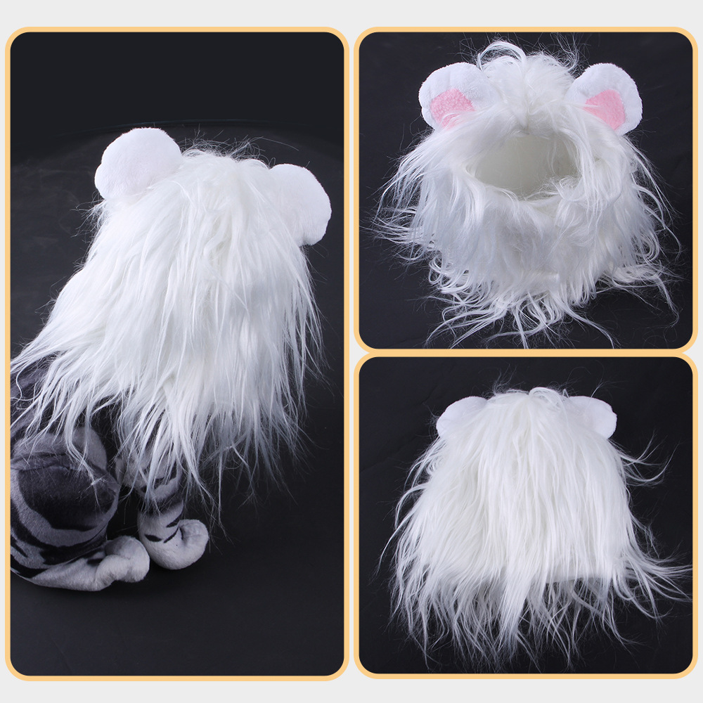 Dogs Headgear Wig Hat Pet Dog Cat Headgear Cats Costume Lion Head Suit Decoration Personalized Wig Decoration For Dogs Cats