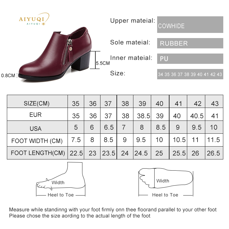 Genuine leather woman shoes 2024 autumn new deep mouth singles shoes cowhide thick with large size of dress shoes