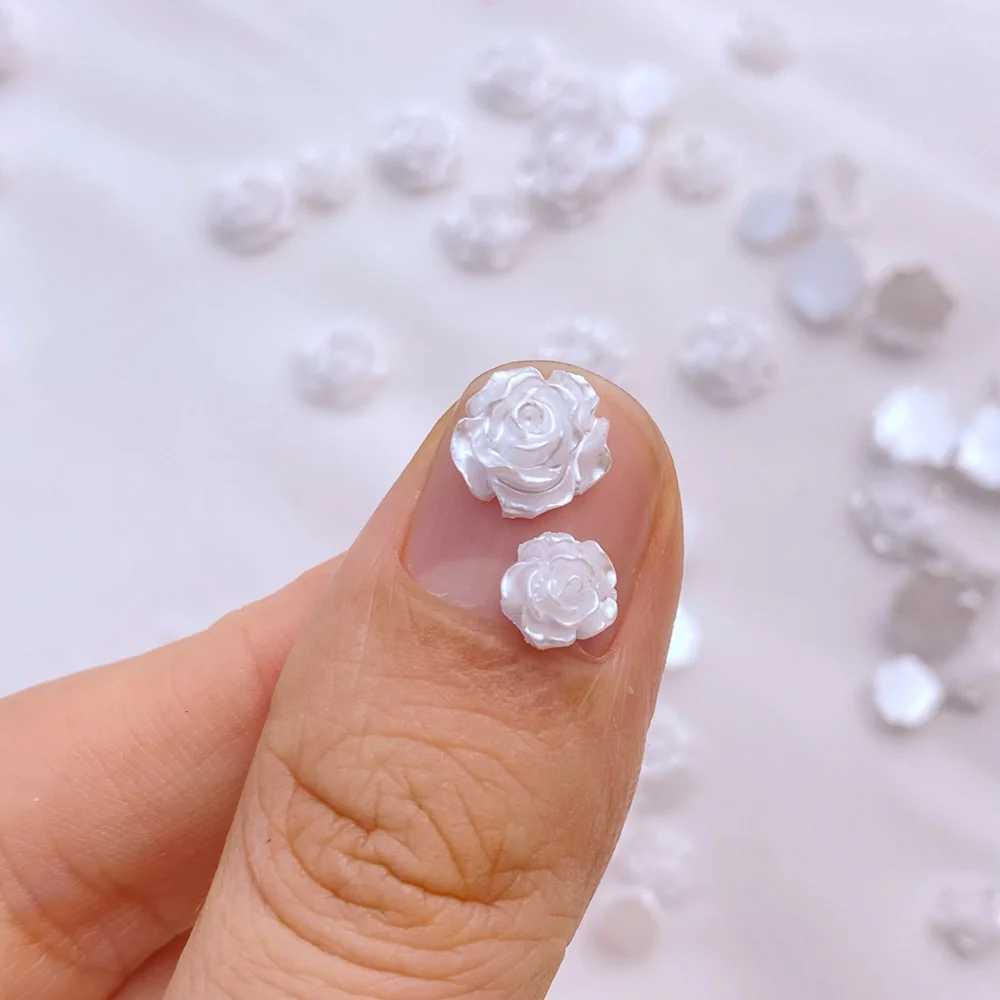 100 Cute New Resin Mini 3D Whiteboards Rose Nails Rhinestone Gemstones Sparkling Nails Art Jewelry Handmade Nail Decorations W240829