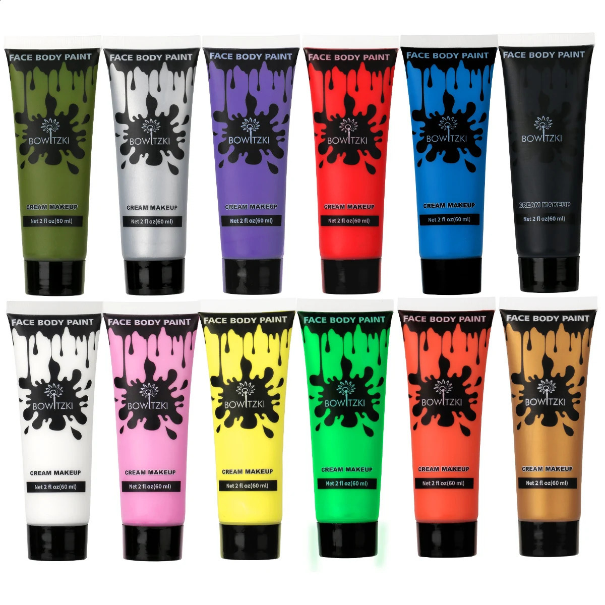 Bowitzki and body painting 2oz cream makeup 60ml water-based painting special effects for adults and children Halloween 240829