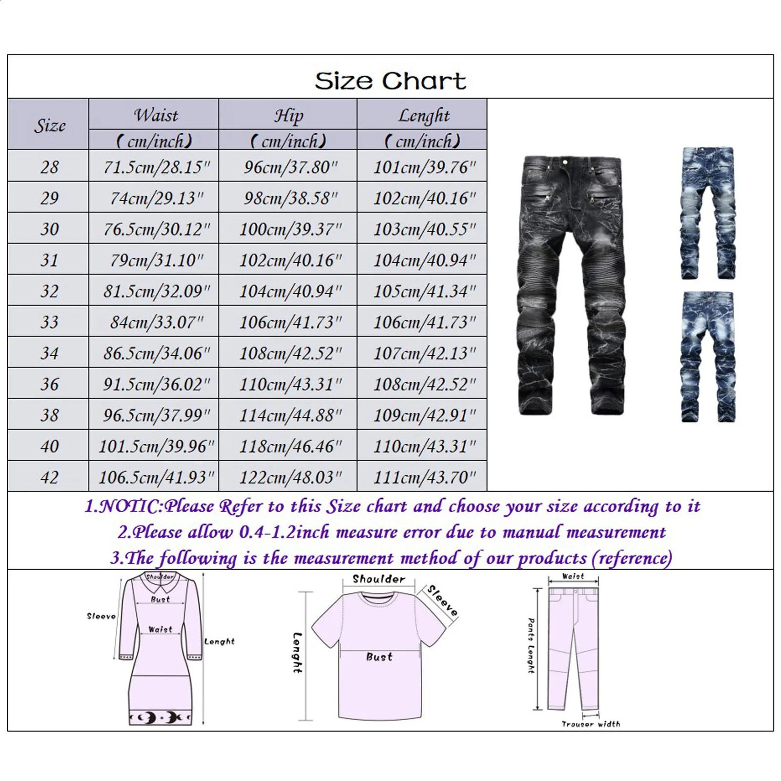 MenS Vintage Jeans Hole Denim Fold Wash Work Frayed Trousers Basic Pants For Man Button Casual Trouser 240826Z