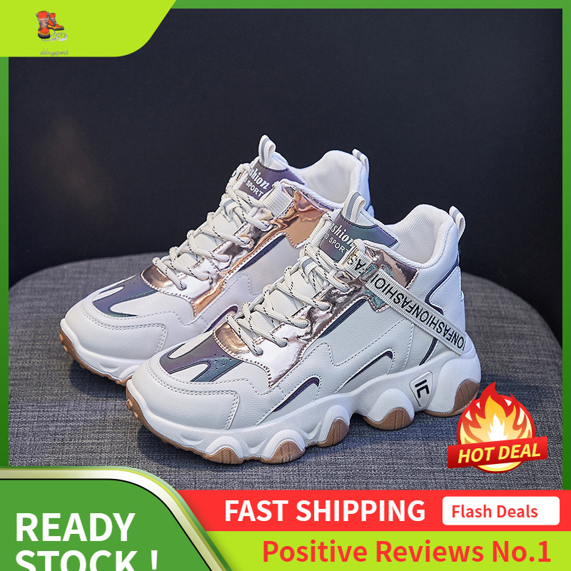 Ddmysports Ins Korean Version High Top Dad Shoe Trend Spring New Item Student Height Increasing Sports Women S Casual Shoes OUTDOOR