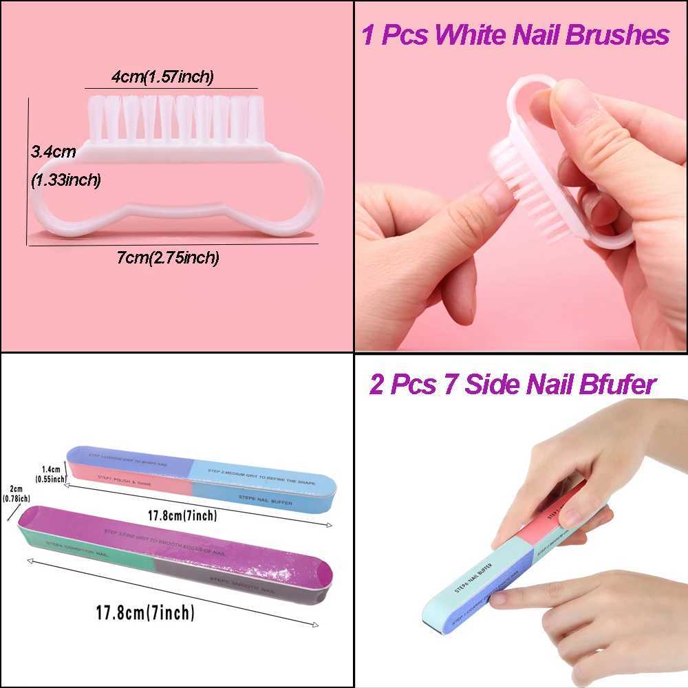 18 pieces/set of professional nail files and buffer zone set manual brush block nail buffer zone set Emery board polishing strip file equipment W24082