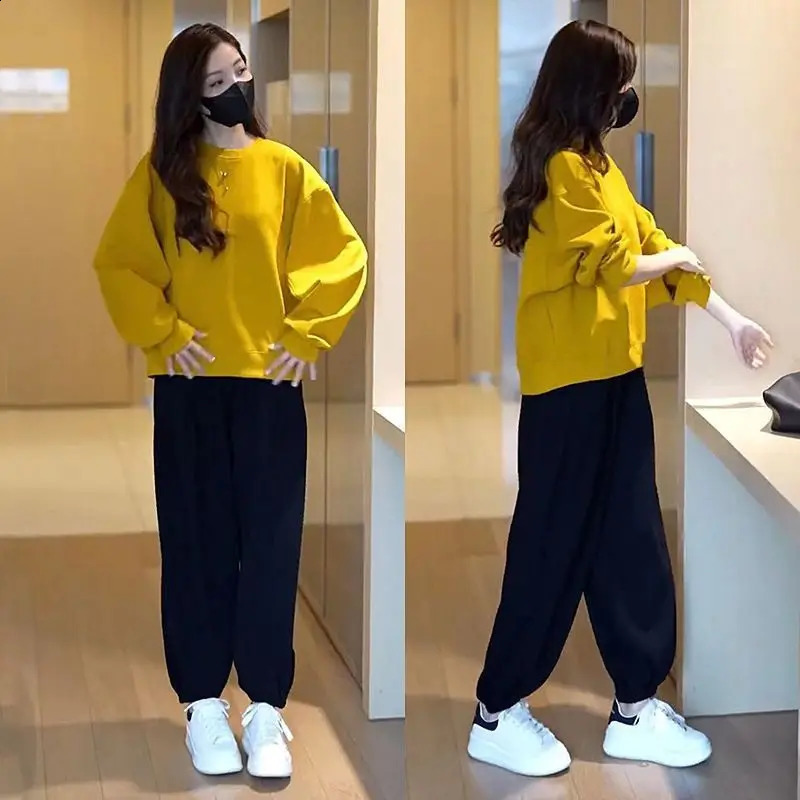 Lazy Style Solid Color Casual Womens Hoodie SpringSummer Western Loose Weight Loss Fashion Tshirt Top 240827