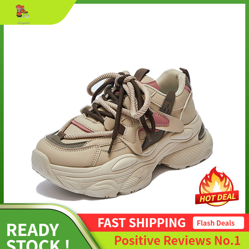 Ddmysports Ins Korean Version New Dad For Women Autumn Student Running Sports Thick Soled Height Increasing Casual Shoes Street Shot G OUTDOOR