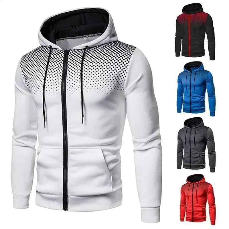 Mens Hoodie Zipper Hoodie Sportswear Graphic Zipper Pocket Polka Can Printing Sports Outdoor Casual Daily Hoodie Ultra Thin Sportswear 240829