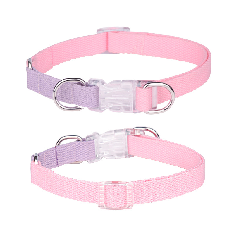 Dog Collars Adjustable Size Pet Items Colorblock Collars Polyester Material Pet Dog Accessories for Small & Medium Dog Products