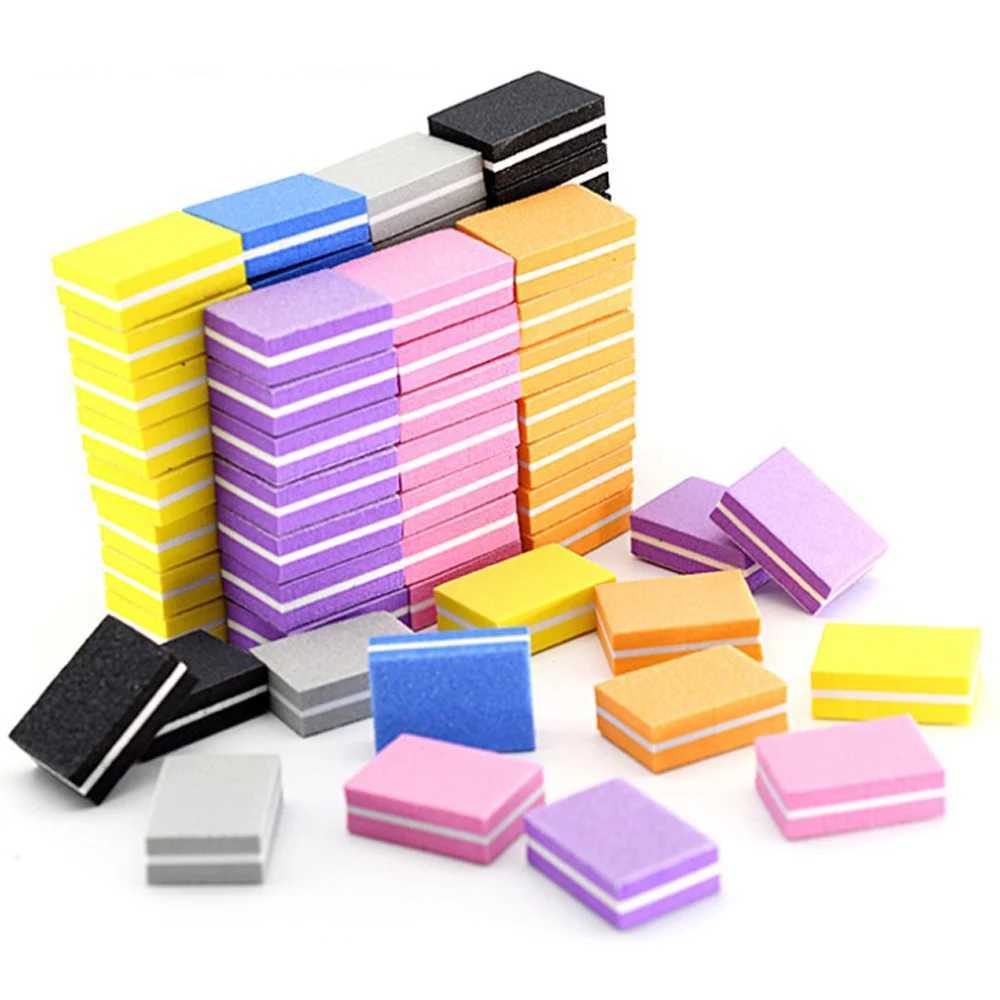 10/25/50Pcs Mini Nail File Blocks Hand Buffer 100/180 Sanding Color Sponge Nail Polishing Blocks Professional Small Files W240829
