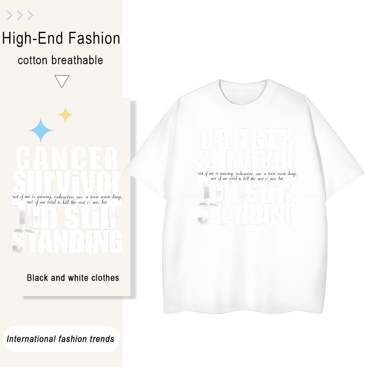 Popular Tshirt for Man Woman 230g 100% Cotton letter Home Outdoor T shirt O Neck Short Sleeves Cartoon Print Tee Shirt
