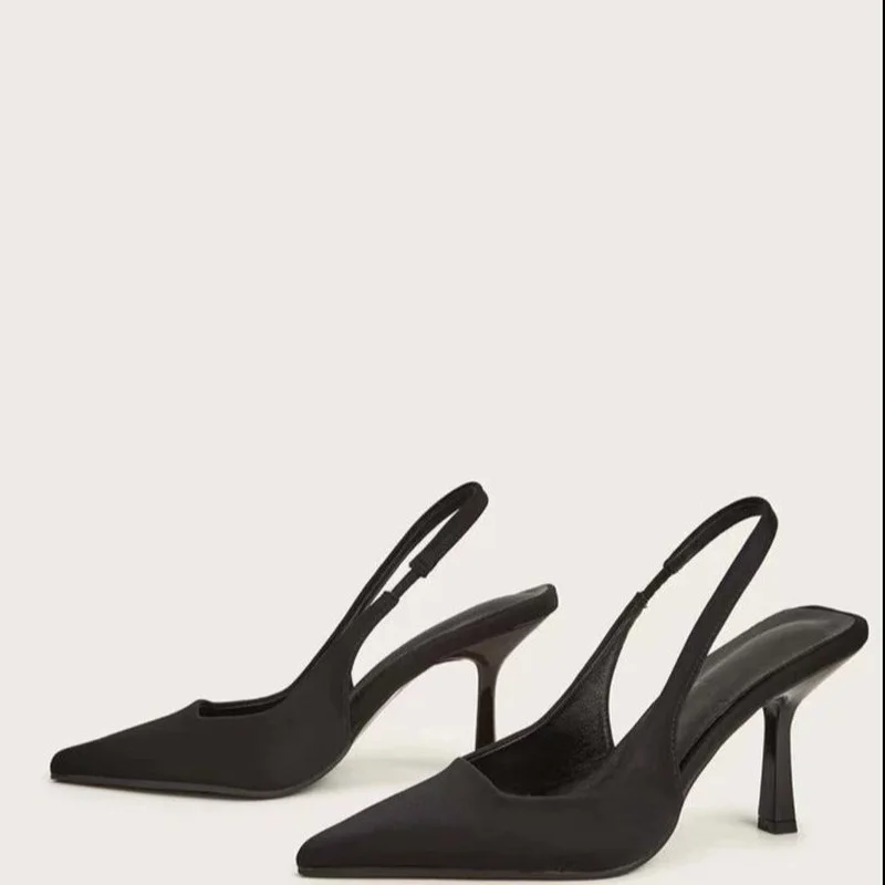 Fashion Elegant Women High Lady Sgback Mules Sexy Thin Heels Party Wedding Shoes Women's Sandals Summer d7b6