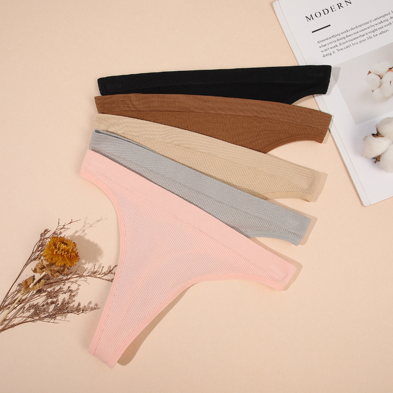 Five piece set - Women's solid color seamless high waist high elasticity shaping sports underwear-XY4122