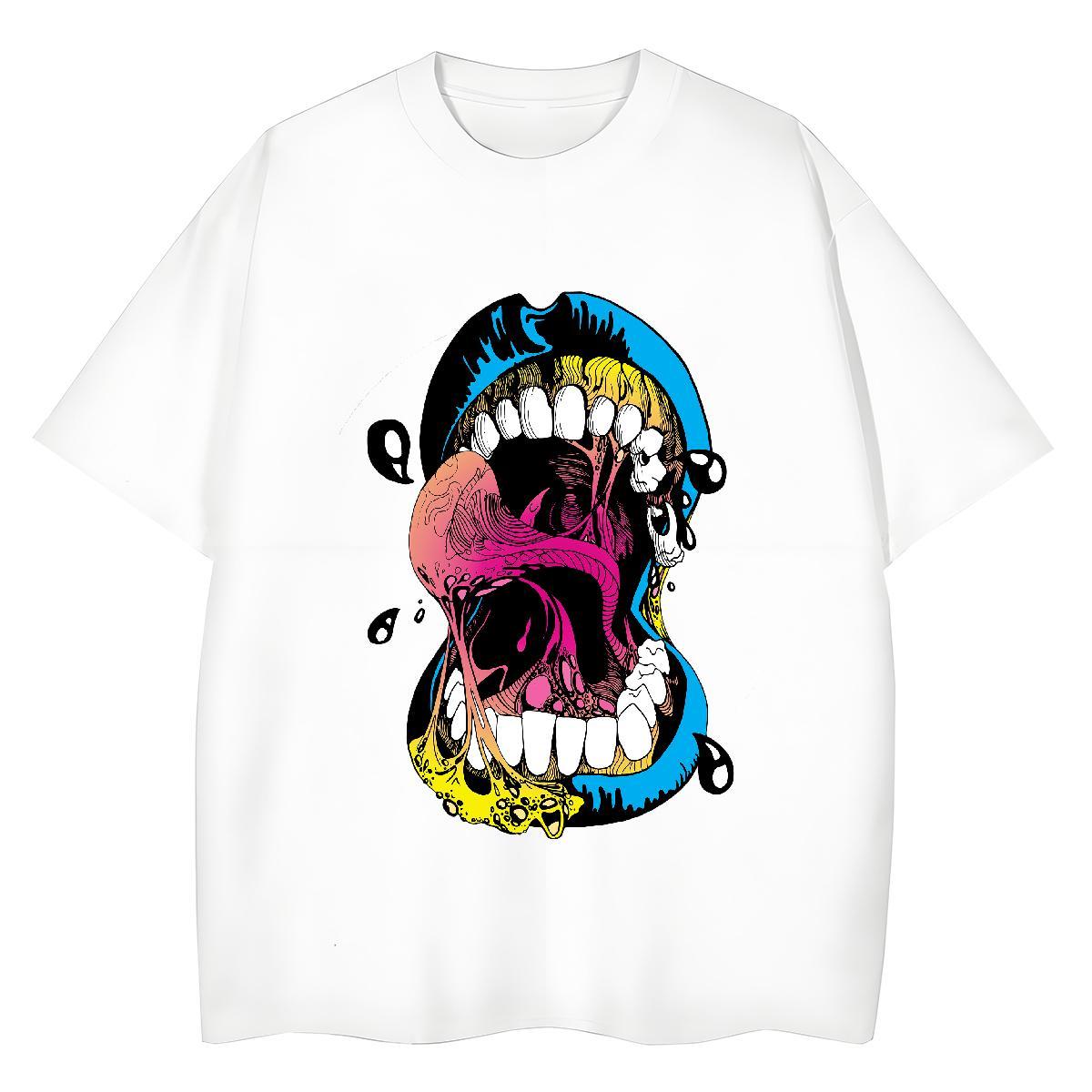 Brand Woman Tshirt 230g Pure Cotton icon Daily Outfit T shirt O-Neck Short Sleeve Cartoon Print Tees