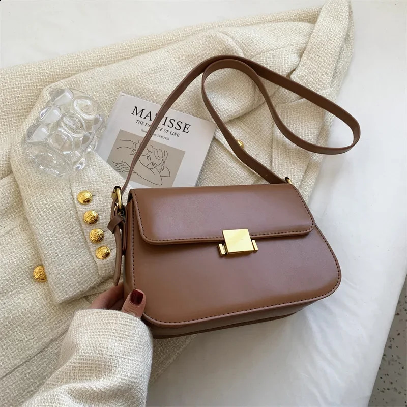 Mini Brown Handbag Underarm Shoulder Cross Bag Womens Handbag Fashion Small Square Bag 240830