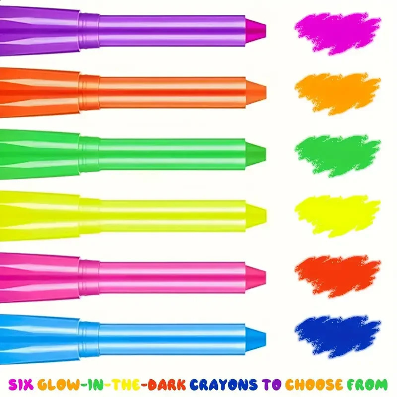 6Pcs UV Neon Paint Kit emits light in the dark under UV light black glow makeup kit washable water-soluble paint 240829