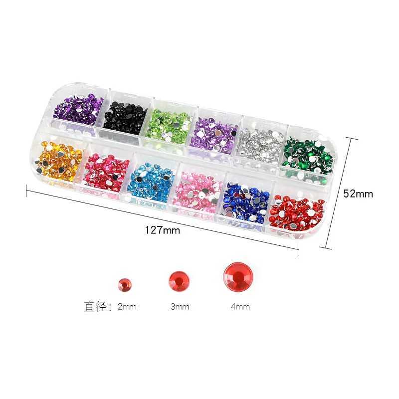 12 pieces of nail jewelry tools mixed nail flat drills crystal glass drills DIY nail drill accessories W240829
