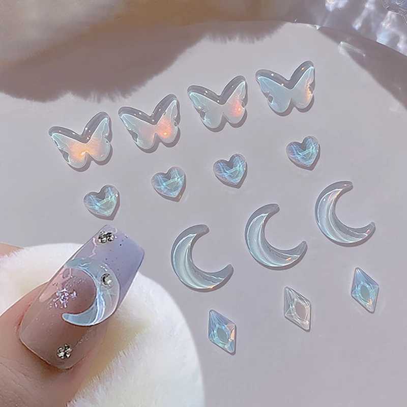 1 bag Aurora Star Shape Nail Charm Diamond Mixed Size Resin Love Jewelry DIY Nail Art Accessories 3D Crystal Handmade Decoration W240829