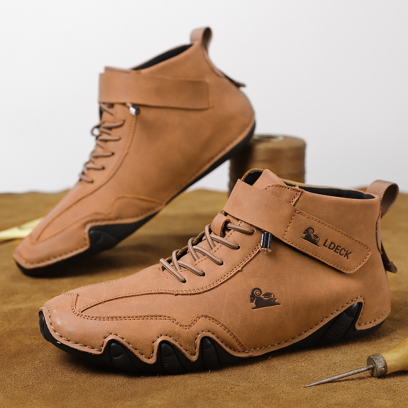 Casual 2023 Brand High Top Sneakers Flat Soprts Loafers Men Moccasins Italian Winter Shoes Leather Ankle Boots 43e3