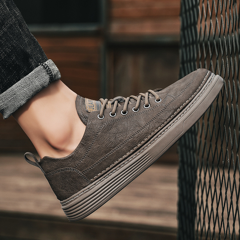 Leather Casual Winter Cotton Flat Running Sneakers Warm Skate Shoes Fashion Anti-skid Wear Men Boots Classic 2022 New 8725