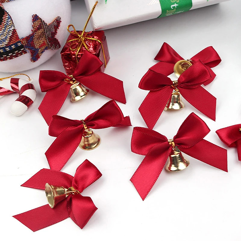 Exquisite DIY Christmas Bell Bow Knots for 2024 Tree Decorations (10-pack)