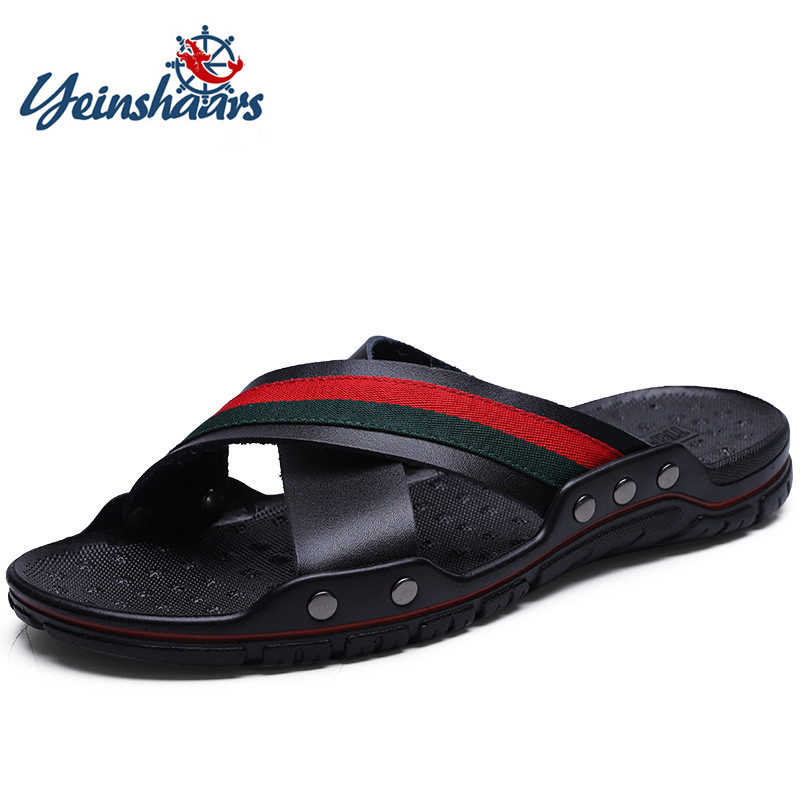 FUQIAO Men's Genuine Leather 2024 hot Summer Beach Sandals, Cross-Strap Casual Slippers, Outdoor Water Shoes, Comfortable & Breathable Footwear, 