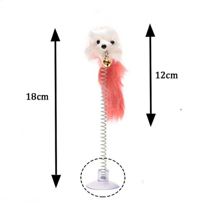 Pet Cat Toy Suction Cup Spring Mouse With Bell Toys Colorful Feather Rod Plush Ball Sisal Ball Cat Interactive Toys Pet Supplies
