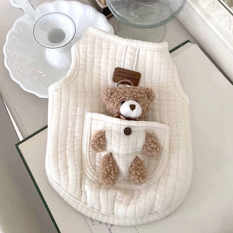 Puppy Clothes Autumn Winter Cat Fashion Desinger Vest Pet Cute Cartoon Soft Shirt Small Dog Harness Chihuahua Poodle Yorhire