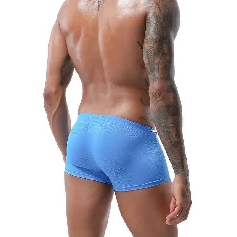 Mens Swimwear Boxers Low Rise Swim Boxer Briefs Mens Swimming Trunks Beach Shorts Male Surffing Swimsuit Bathing Suits Beachwear W250214