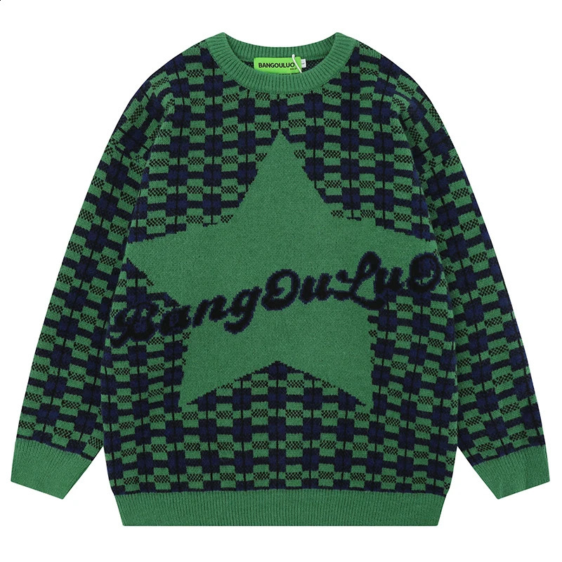 Autumn mens plain weave knitted jumper sweater hip-hop star letter knitted streetwear Harajuku fashion casual zipper knitted clothing 240829