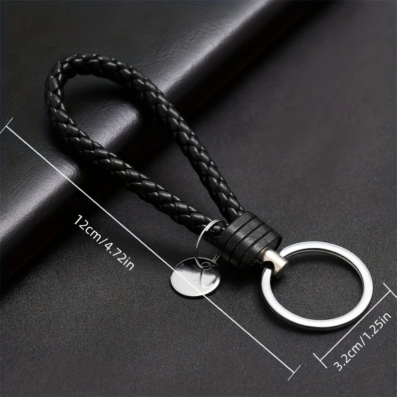 Stylish PU Leather Braided Woven Keychain Bag Pendant A Perfect Gift for Men and Women 240829