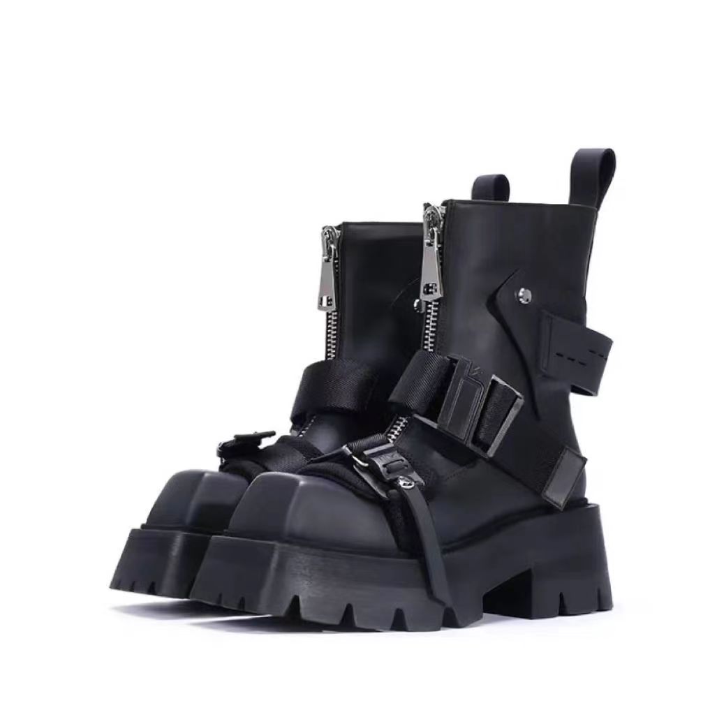 Short Autumn Women Botines Woman Fashion Thick Sole Flats Heels Ankle Booties Slip On Ladies Winter botas femininas 12f4