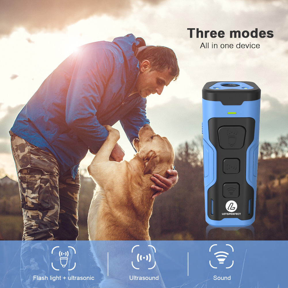 Dog Bark Deterrent Devices w 3X Sonic emitters 50ft Range Professional Dog Training Tool Anti Bark Device for Dogs Behavior