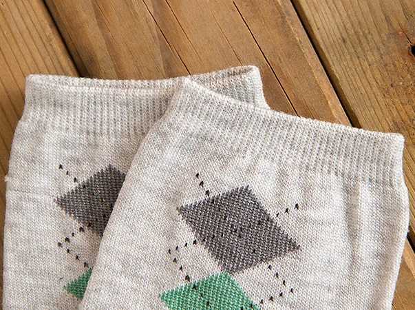 Men's Socks 5 pair/ lot Rhombus Pattern calcetines meias brand men socks Fashion high quality polyester breathable casual sock Y240830H2UR