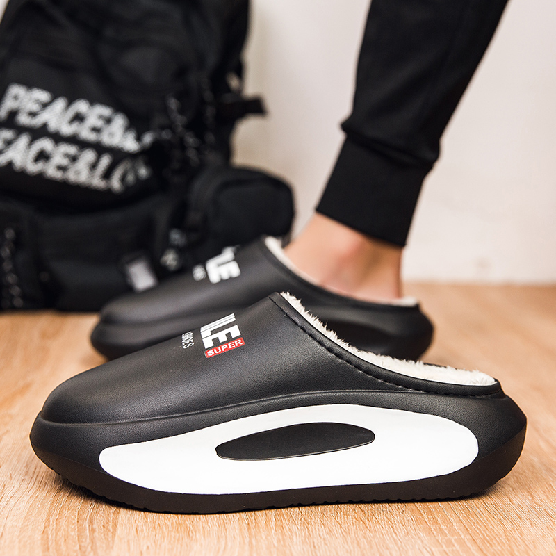 Men's and Women's NEW New Winter Plush Cotton Slippers Fashion Trend EVA Lightweight Sole Lazy Brand Home Shoes