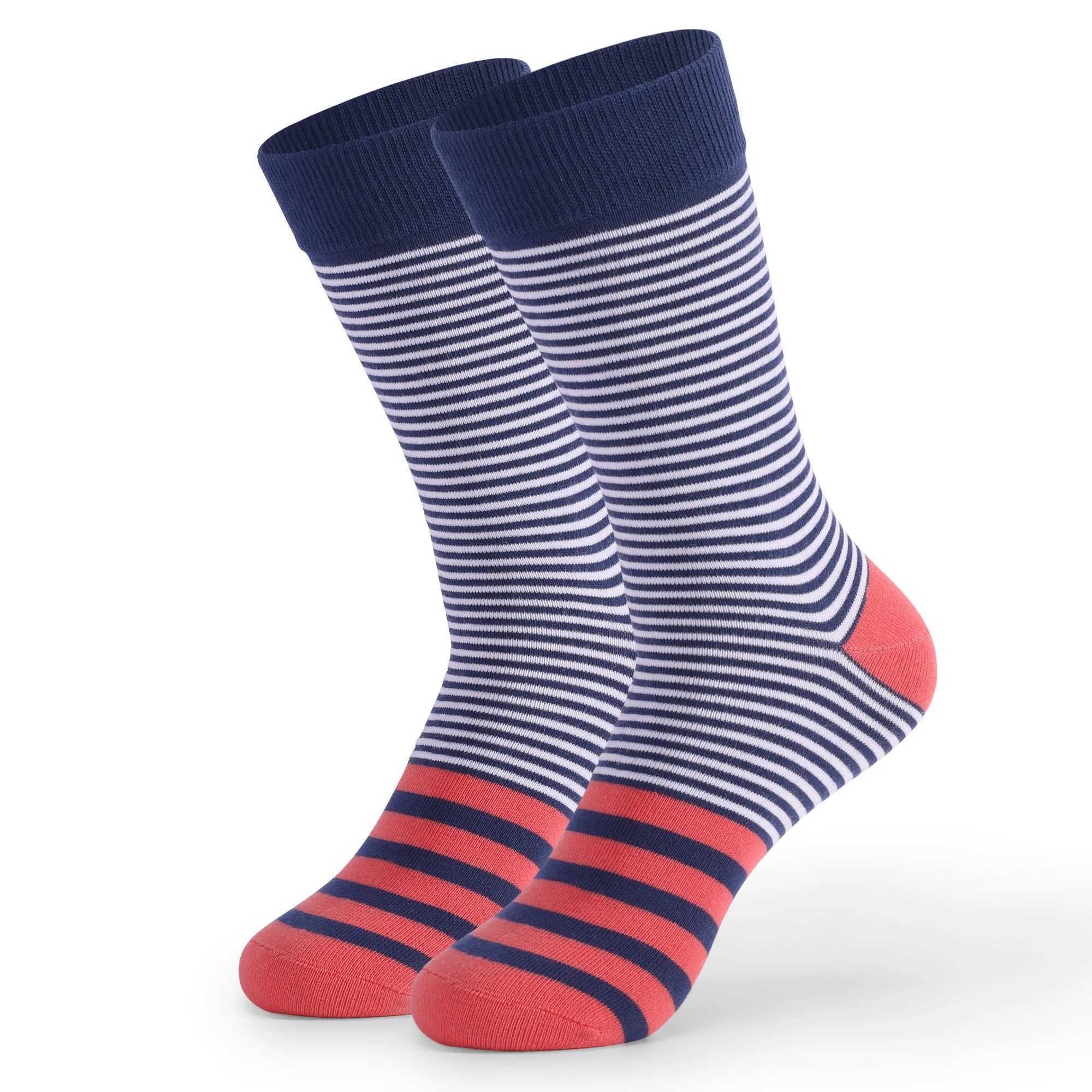 Men's Socks 5Pairs Mens Fun Dress Socks Pattern Funny Socks Pack Colorful Striped Combed Cotton Novelty SocksBreathable Plus Size Socks Y240830IO