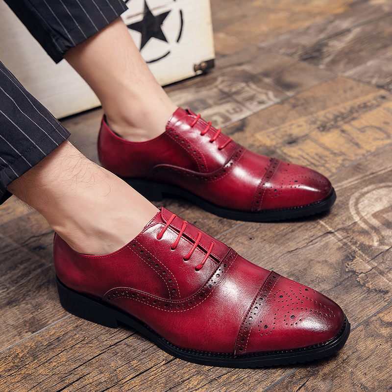 Fashion Handmade Mens Brogue Big Size 47 Wedding Party Leather Business Oxfords Dress Casual Formal Shoes Loafers for Men 8e33