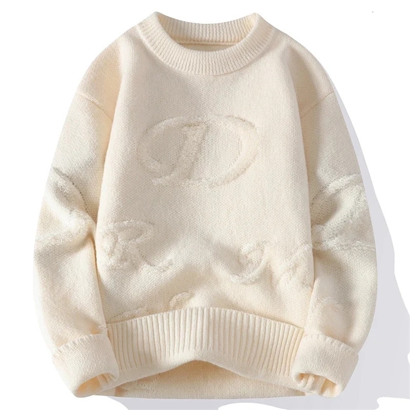 winter cashmere sweater mens high-end thick warm mens Christmas skydiving pull mens fashion letter knitting 240829