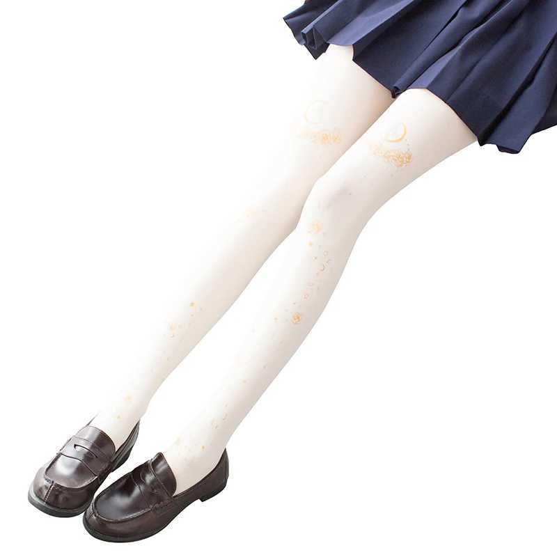 Socks Hosiery 80 d Japanese Lolita soft sister girl tights Lolita printing gold velvet pantyhose Y24083302OFE