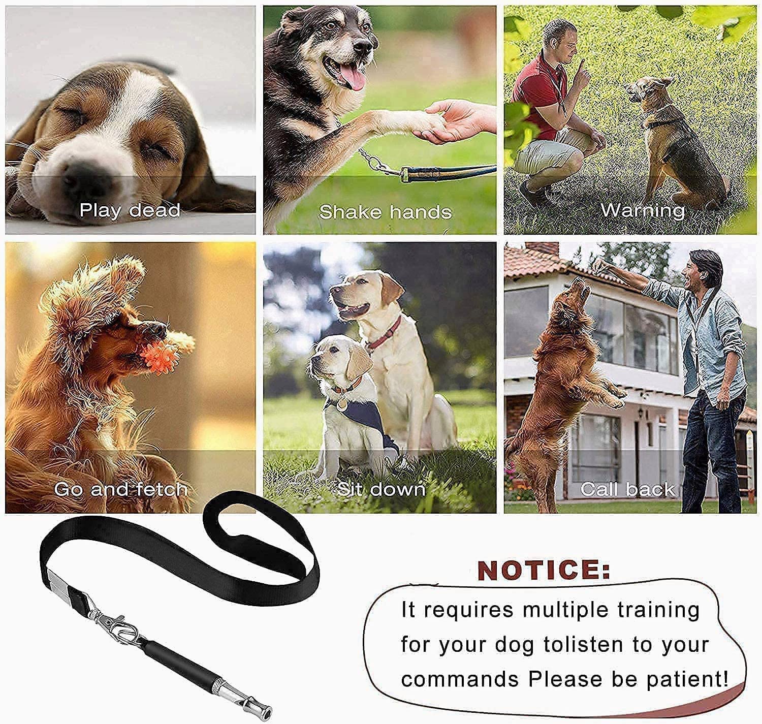 Ultrasonic Dog Whistle for Dogs Animals Stop Barking Recall Training Pet Accessories Professional Silent Dog Whistle