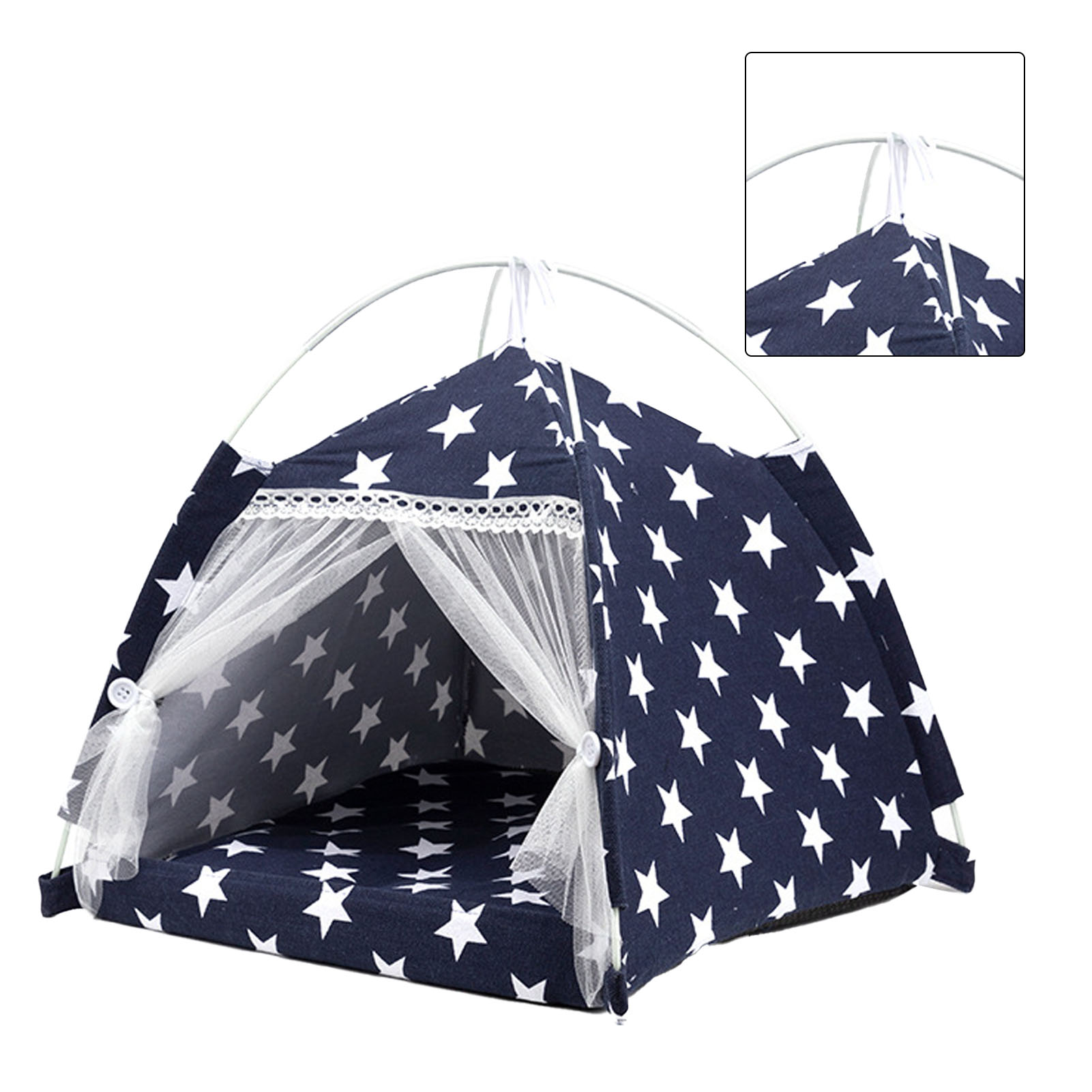 Warm Pet Sleeping Tent Removable Cotton Linen Pet Indoor Tent For Cats Dogs Small And Medium Sized Pets