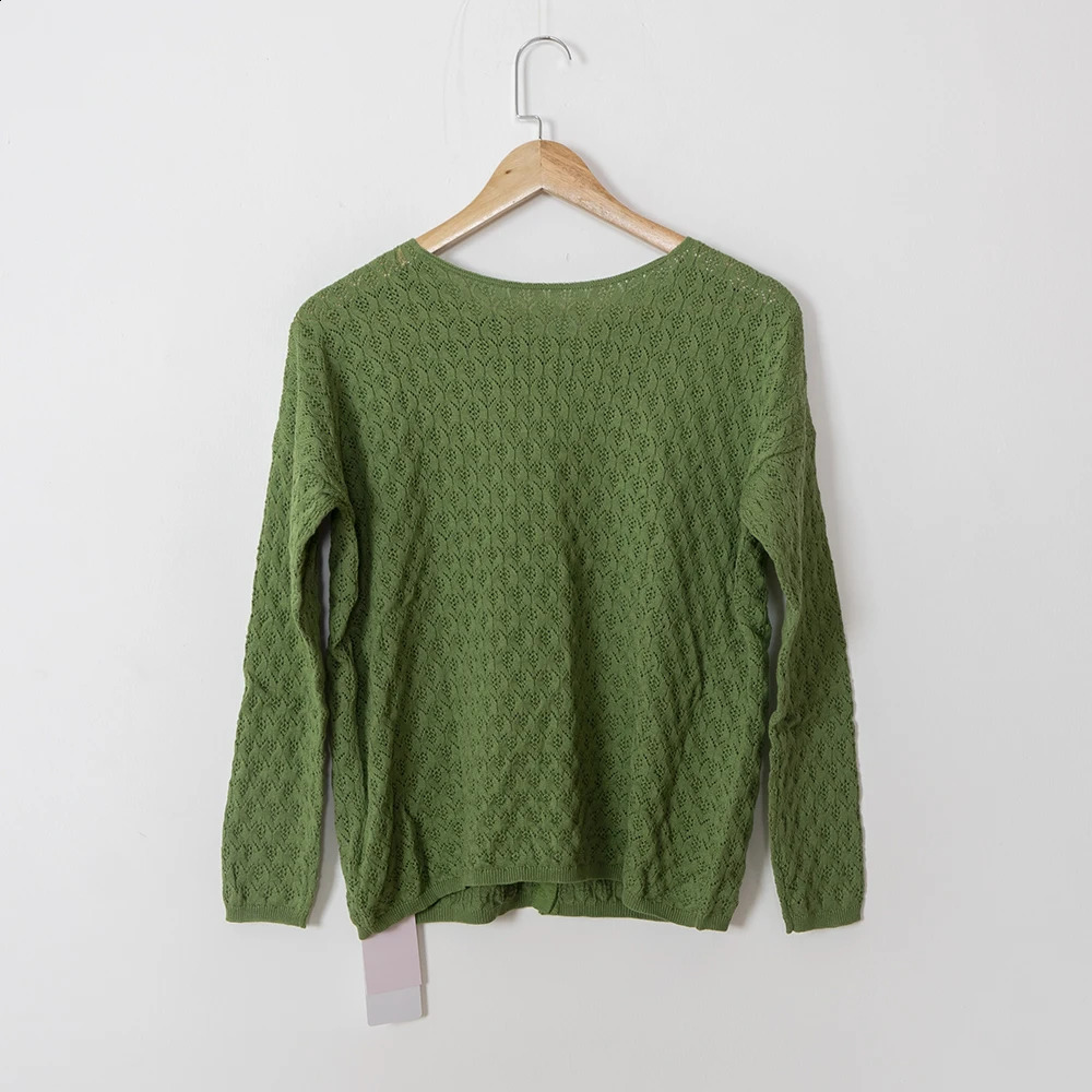 ZESSAM Solid Color Jacquard Knit Cardigan Autumn ONeck Long Sleeve Button Hollow Out Female Sweater Casual Cozy Ladies Top 240827
