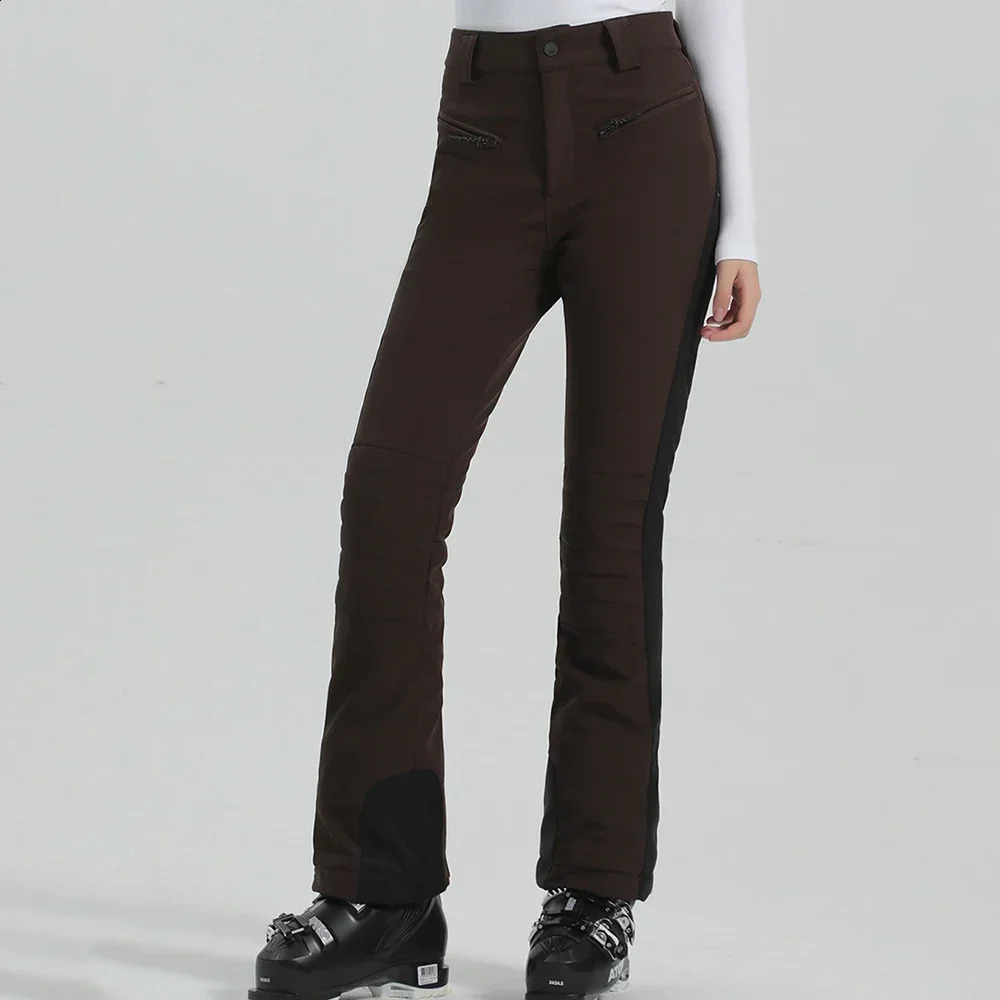 Female Slim Skiing Pants Outdoor Warm Waterproof Snow Clothe High Elasticity Ski Trousers 2025 Winter Alpine Sport 240829