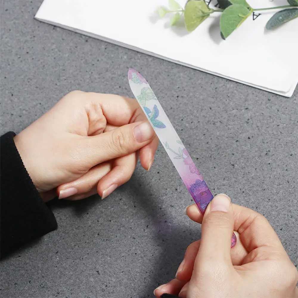 Professional Printing Crystal Glass Nail Files Flash Nail Art Polishing Tools Manual Tools W240829