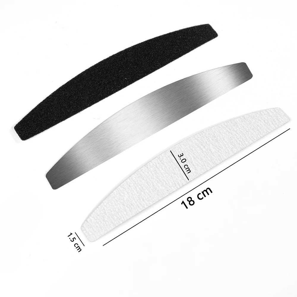 10 reusable nail art file pads 100/180/240 replace sandpaper with durable metal handles gray/black handmade nail tools W240829