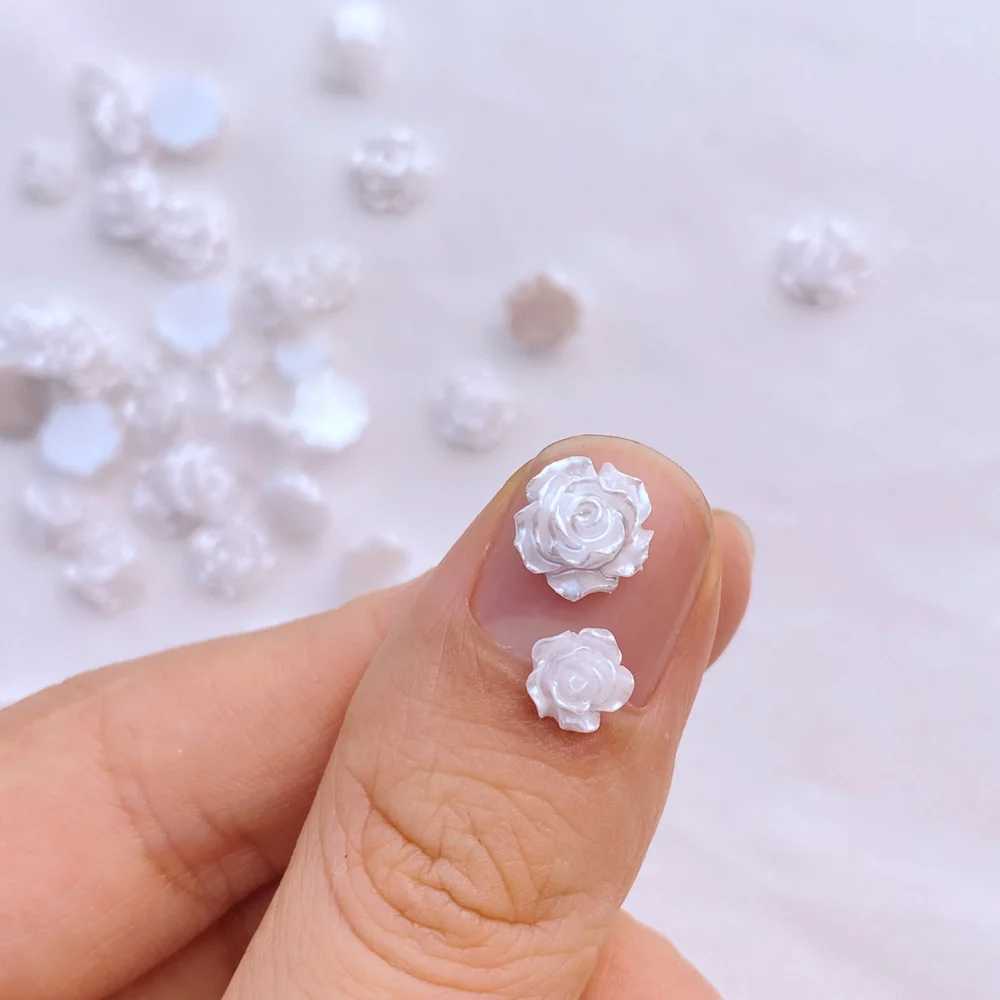 100 Cute New Resin Mini 3D Whiteboards Rose Nails Rhinestone Gemstones Sparkling Nails Art Jewelry Handmade Nail Decorations W240829
